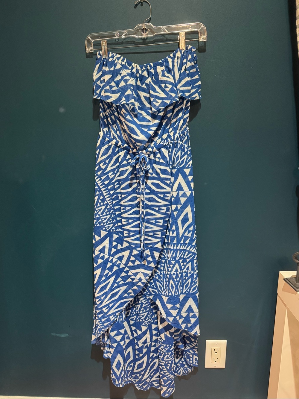 Anthropologie Blue and White geometric sundress